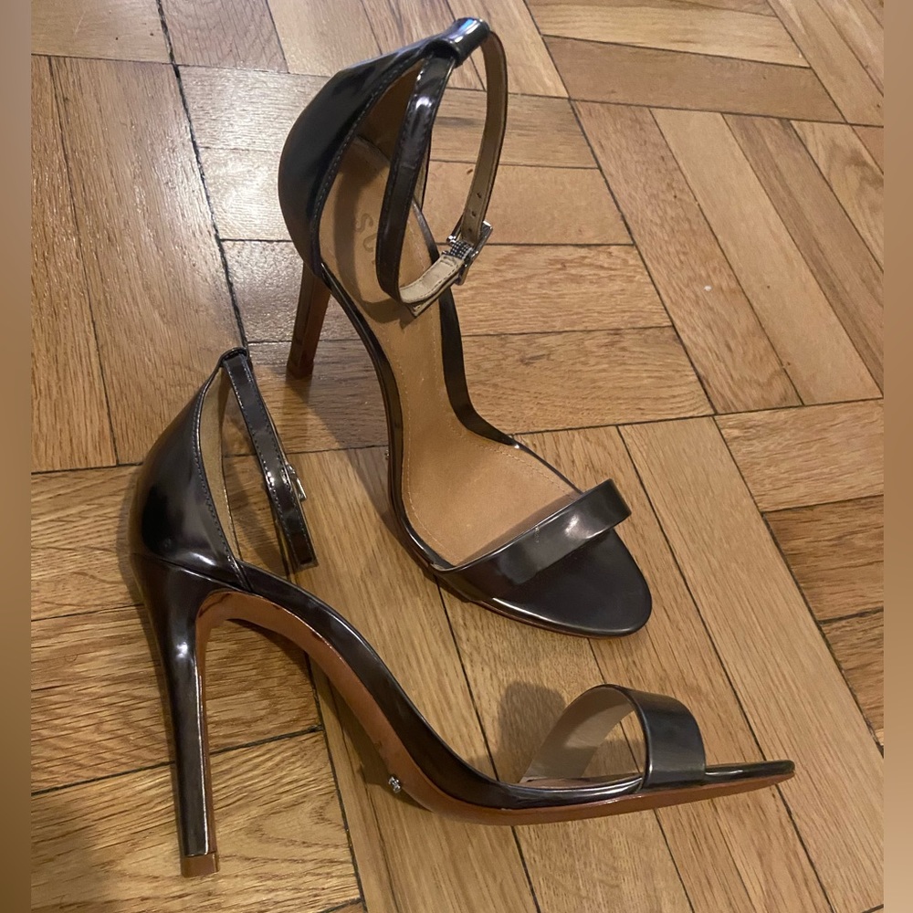Schutz Metallic Dark Bronze Heels Size 7